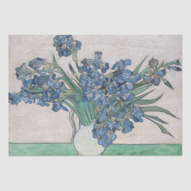 Papel De Seda Vintage Vincent Van Gogh Irises (Anverso)
