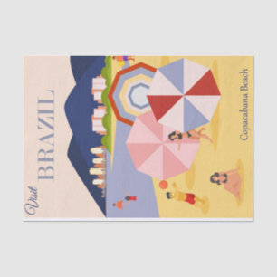 Papel De Seda Vintage Visita a la playa de Copacabana