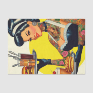 Papel De Seda Vintage Waitress Pin-up