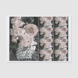 Papel De Seda Vintage Watercolor Blanco Roses ninos Respiración