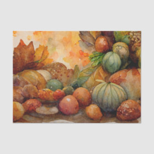 Papel De Seda Vintage Watercolor Thankding Pumpkin Harvest