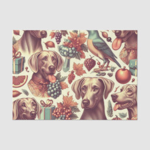 Papel De Seda Vintage Weimaraner Seamless Ilustracion