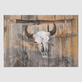 Papel De Seda Vintage Western Bull Skull Grunge Textura Art