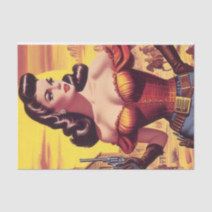 Papel De Seda Vintage Western Pin up