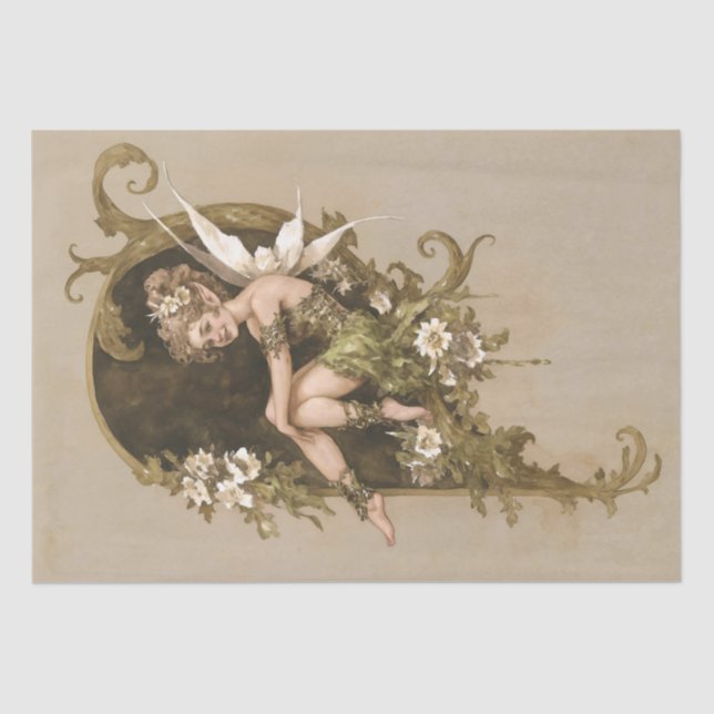 Papel De Seda Vintage Whimsical Woodland Fairy (Anverso)