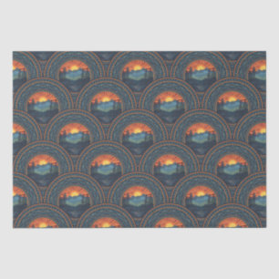 Papel De Seda Vintage Wilderness Sunset Mandala Art Deco Vieira