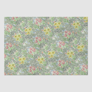 Papel De Seda Vintage William Morris Bower Flores verdes