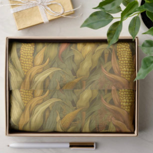 Papel De Seda Vintage William Morris Otoño Maíz y Pavo
