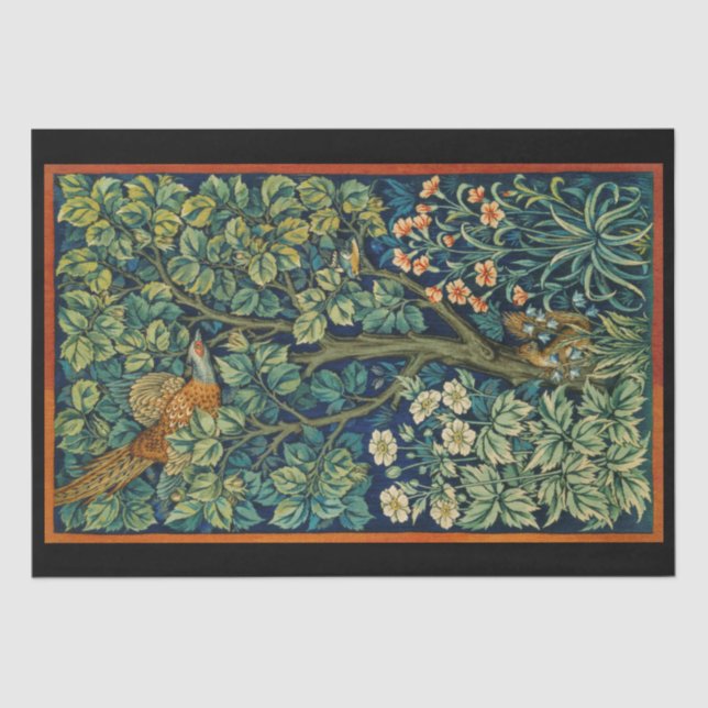 PAPEL DE SEDA: VINTAGE WILLIAM MORRIS : PHEASANT (Anverso)