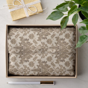 Papel De Seda Vintage William Morris Veneciano Floral Marrón Bla