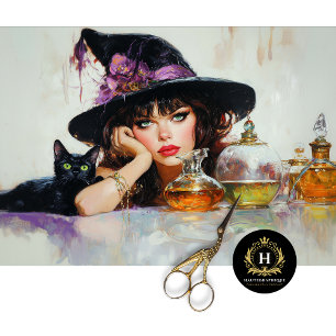 Papel De Seda Vintage Witch Halloween Decoupage