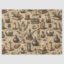 Vintage Witchcraft Books & Candles Pattern