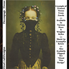 Papel De Seda Vintage Woman, Flower Crown & Mask EQ7L Decoupage