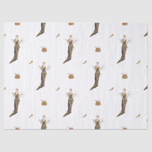 Papel De Seda Vintage Woman in Gold Vress + Bags & Shoes