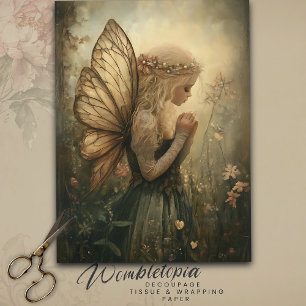Papel De Seda Vintage Woodland Fairy con descomposición de la co