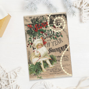 Papel De Seda Vintage Xmas New Year Ephemerpage Craft