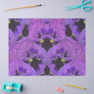 Papel De Seda Violeta pensamientos, pintura abstracta, arte flor