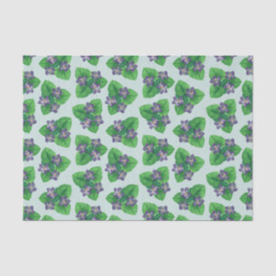 Papel De Seda Violetas en azul de vidrio marino