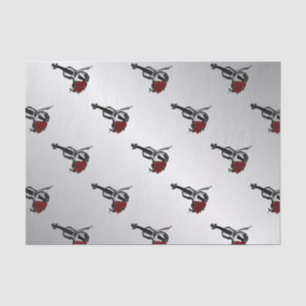Papel De Seda Violín y Rosas Plata