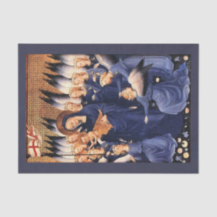 PAPEL DE SEDA VIRGEN CON NIÑOS, ÁNGELES, NAVIDADES DISFRUTAN DEL