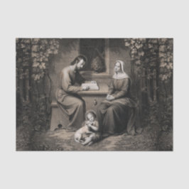 Papel De Seda Virgen de la Familia Santa María San José Jesucris