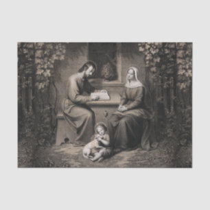 Papel De Seda Virgen de la Familia Santa María San José Jesucris