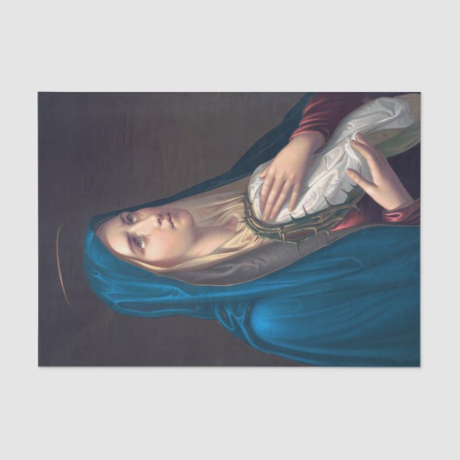 Papel De Seda Virgin Mary llorando, E. Steinmann (Anverso)