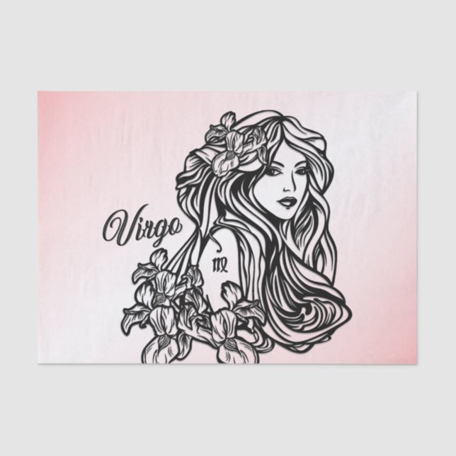 Papel De Seda Virgo El Rosa Virgen Del Zodiaco (Anverso)