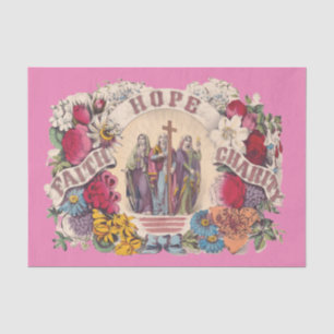 Papel De Seda Virtudes teologales Fe, Esperanza y Caridad