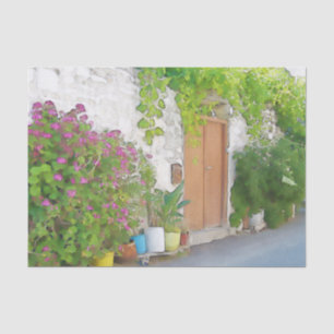 Papel De Seda Vista de calle acuarela