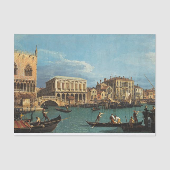 Papel De Seda Vista de la Venecia Riva degli Schiavoni (Anverso)