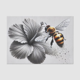 Papel De Seda Vista de macro detallada de una abeja de miel