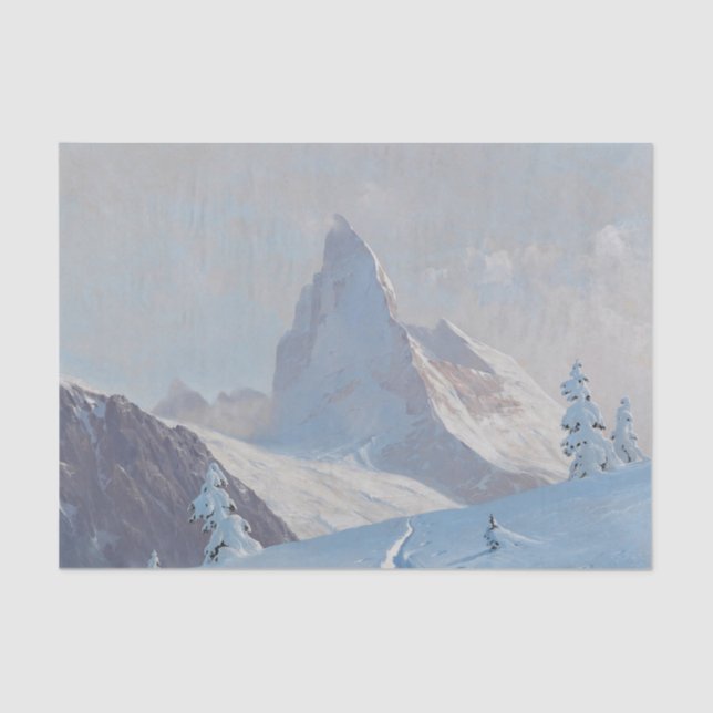 Papel De Seda Vista del Matterhorn, desenlace del invierno (Anverso)