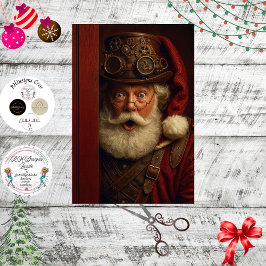 Papel De Seda Vista previa de Santa Steampunk con engranajes y a