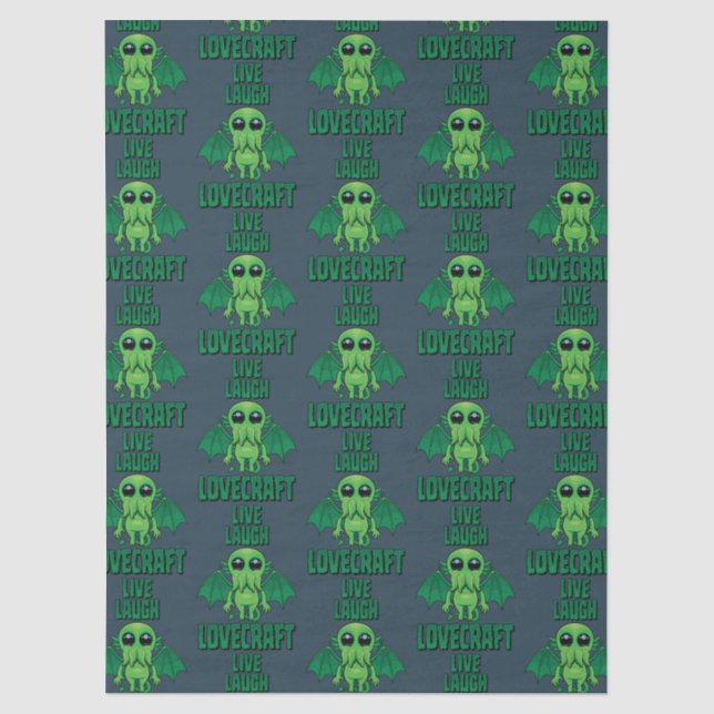 Papel De Seda Vive Ríe Lovecraft Cthulhu Adorable (Anverso)