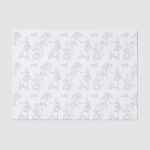 Papel De Seda Viverito de guardería vintage azul Toile de Jouy