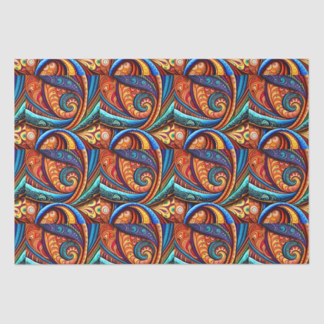 Papel De Seda Vivid Colorful SWirls (Anverso)