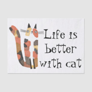 Papel De Seda Vivir es mejor con el gato