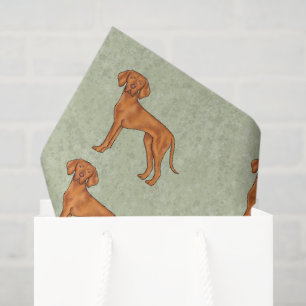 Papel De Seda Vizsla húngara lindo puntero patrón perro verde