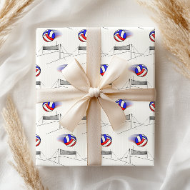 Papel De Seda Voleibol vuela por la red