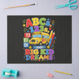 Papel De Seda Volver a la Escuela Primer Día Grandes Sueños de N