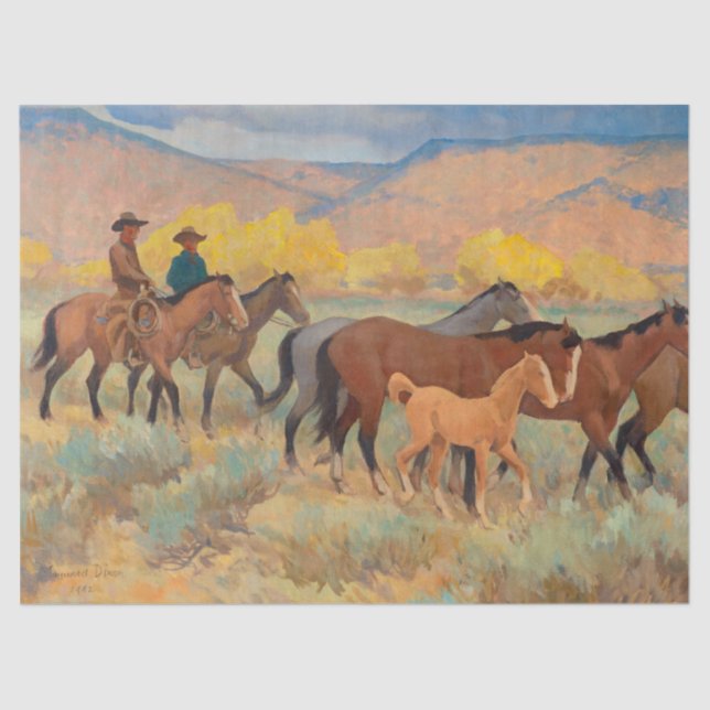 Papel De Seda Volviendo a casa por Maynard Dixon (Anverso)