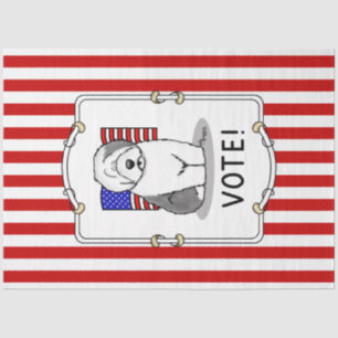 Papel De Seda ¡Votar! El viejo perro pastor inglés Gray 1 Cuelme