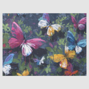 Papel De Seda Vuelo de Mariposa Abstracta Vibrante (1)