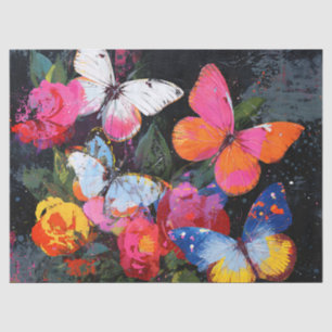 Papel De Seda Vuelo de Mariposa Abstracta Vibrante (10)