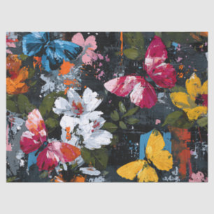 Papel De Seda Vuelo de Mariposa Abstracta Vibrante (2)