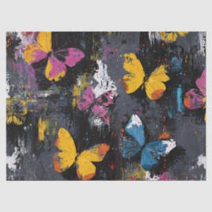 Papel De Seda Vuelo de Mariposa Abstracta Vibrante (8)