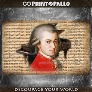 Papel De Seda W. A. Mozart El Niño Genio con notas y piano