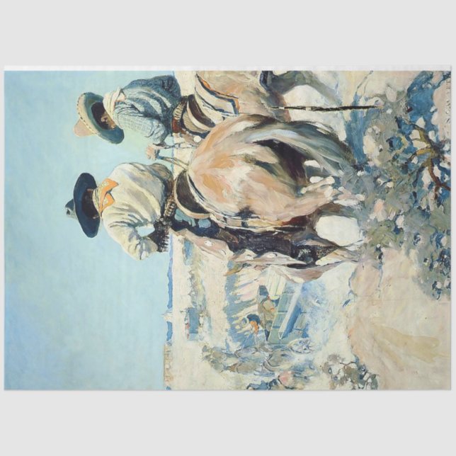 Papel De Seda Wagon Supply Western Art de NC Wyeth (Anverso)