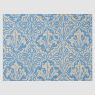 Papel De Seda Walter Crane Arte Antiguo de Semillas y Flores Azu